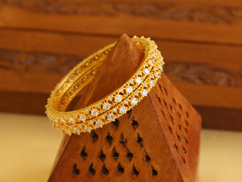 Designer Gold Plated CZ Bangles M1937