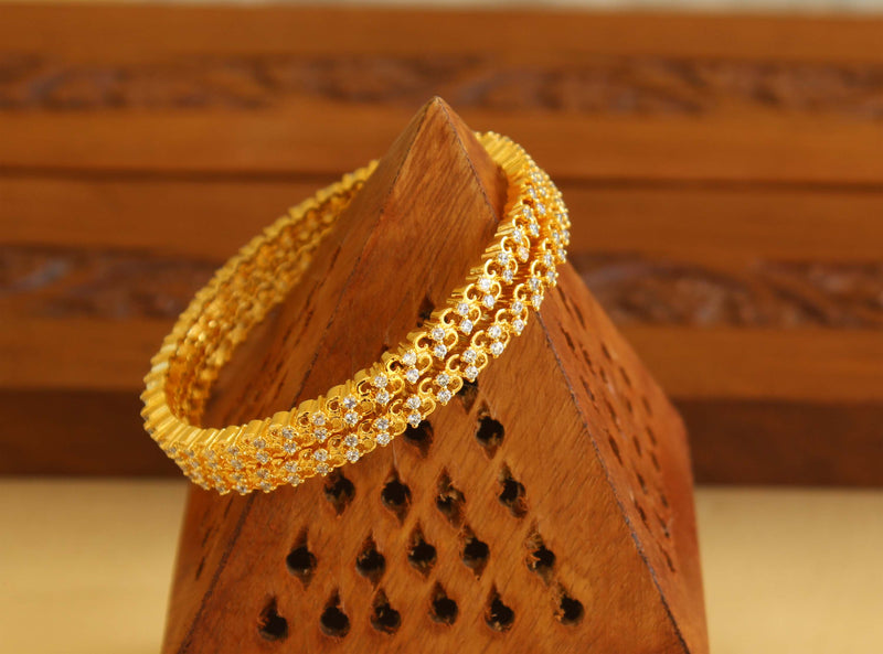 Designer Gold Plated CZ Bangles M1938