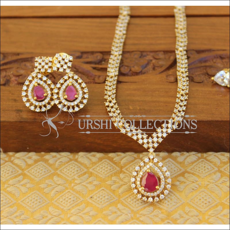 Designer CZ Changeable stone Necklace set M902 - Necklace Set