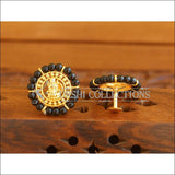 Designer Gold Plated black Pearl Temple Earrings M1993 - Earrings
