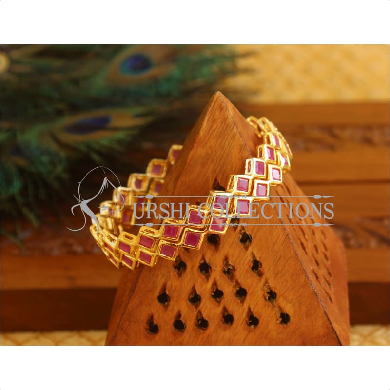 Designer Gold Plated CZ Bangles M1796 - 2.6 - Bangles