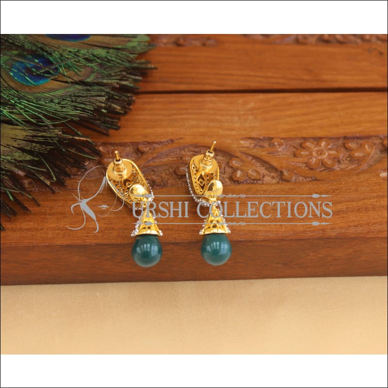 Designer Gold Plated CZ Earrings M2953 - EARRINGS