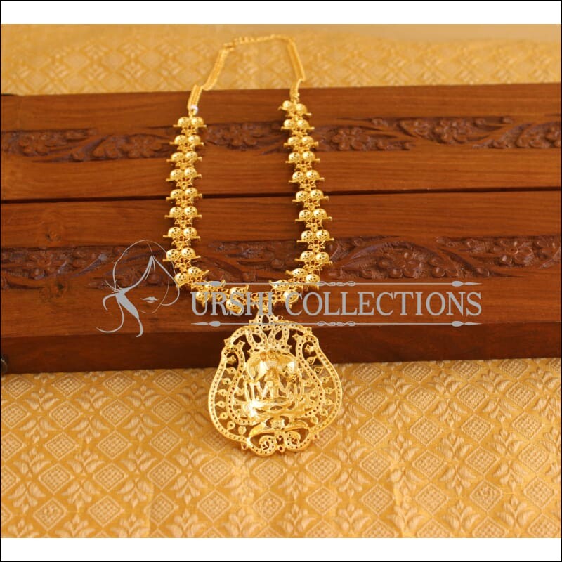 Designer Gold Plated CZ Temple Mango Necklace M1965 - Necklace Set
