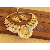 Designer Gold Plated CZ Temple Peacock Necklace Set M1979 - Necklace Set