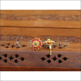 Designer Gold Plated Kempu Earrings M2726 - Earrings