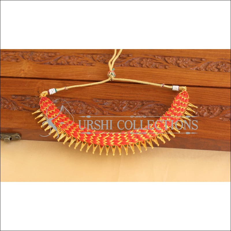 Designer Gold Plated Kempu Necklace M1900 - Necklace Set