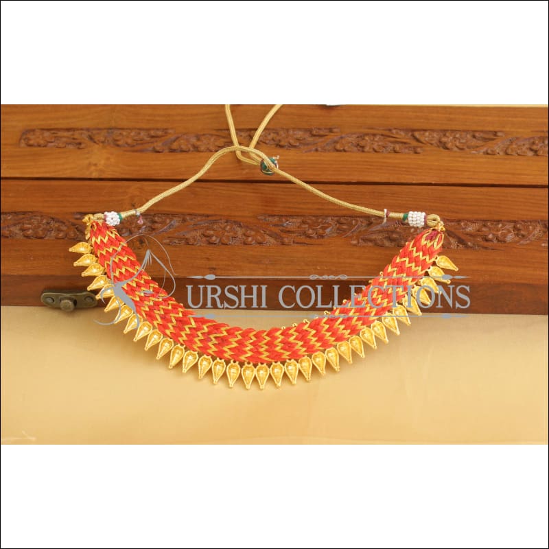Designer Gold Plated Kempu Necklace M1903 - Necklace Set