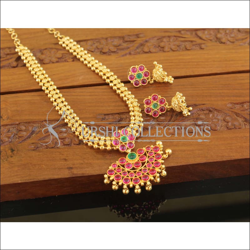 Designer Gold Plated Kempu Necklace Set M1170 - Necklace Set