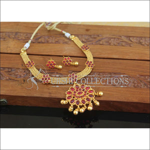 Designer Gold Plated Kempu Necklace Set M2506 - Necklace Set