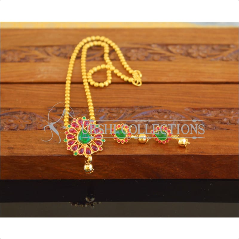 Designer Gold Plated Kempu Necklace Set M2515 - Necklace Set