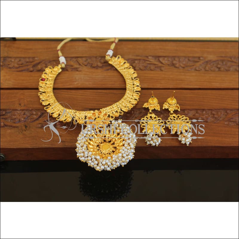 Designer Gold Plated Kempu Necklace Set M2639 - Necklace Set