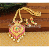 Designer Gold Plated Kempu Necklace Set M863 - multy - Necklace Set