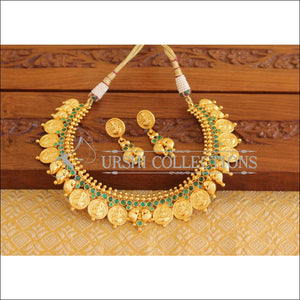 Designer Gold Plated Temple Coin Necklace Set M2045 - Necklace Set