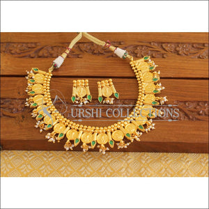 Designer Gold Plated Temple Coin Necklace Set M2052 - Necklace Set