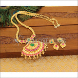 Designer kempu gold plated necklace set M868 - Necklace Set