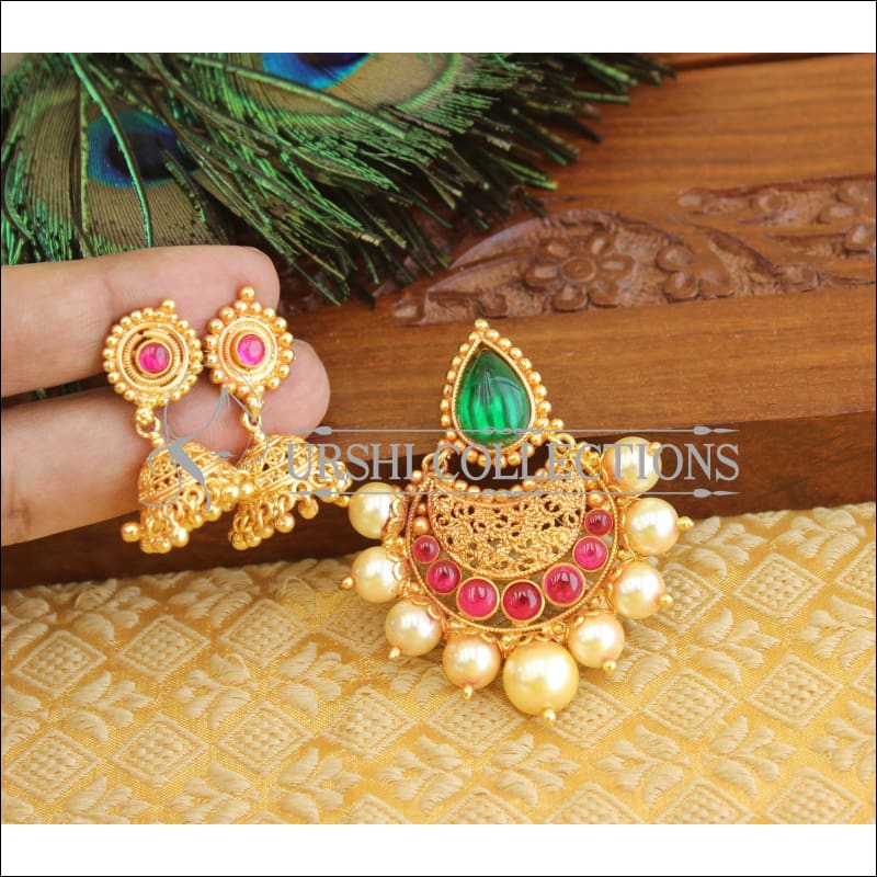 Designer Micro Gold plated pendnat set M898 - Pendant Set