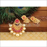 Designer Micro Gold plated pendnat set M898 - pink - Pendant Set