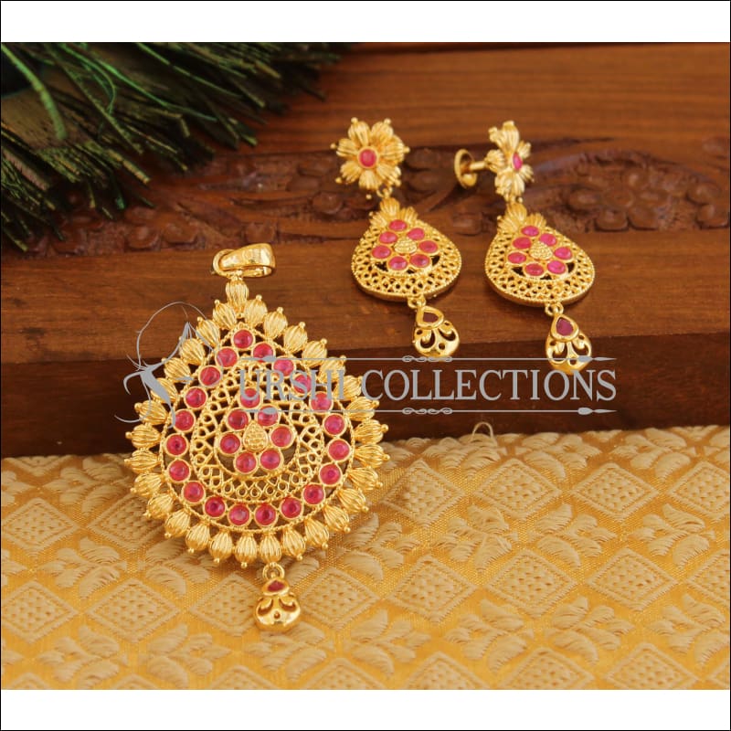 Designer ruby pendnat set M894 - Pendant Set