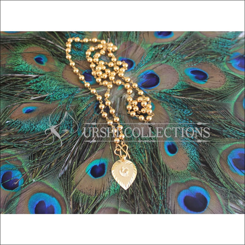 Gold Plated Muslim Thali Pendant with Ball Chain U-52 - necklace