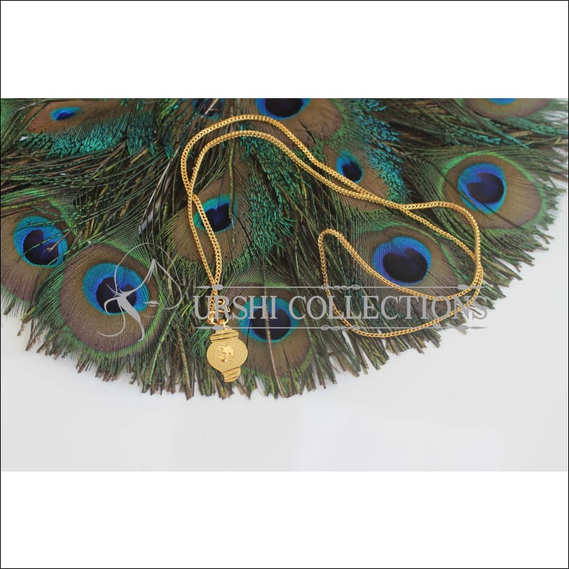 Gold Platted OM Pendant Long Chain U-54 - necklace