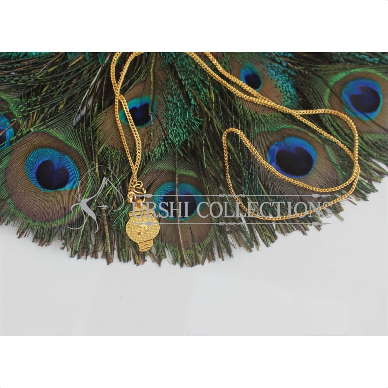 Gold Platted OM Pendant Long Chain U-54 - necklace