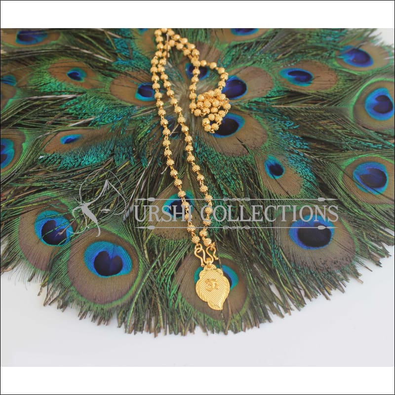 Gold Platted Om Pendant with Ball Chain U-53 - necklace