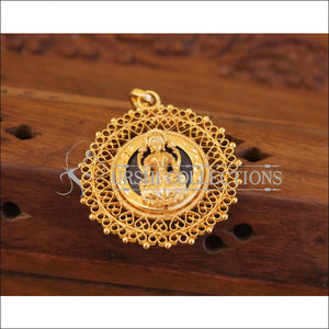 Kerala style gold plated lakshmi pendant M1001 - blue - Pendant Set
