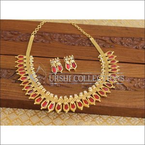 Kerala Style Gold Plated Palakka Necklace set M1280 - Necklace Set