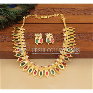 Kerala Style Gold Plated Palakka Necklace set M1282 - Necklace Set
