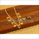 Kerala Style Gold Plated Temple Coin Necklace Set M1293 - Necklace Set