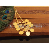 Kerala Style Gold Plated Temple Special work Stone Coin Necklace M2300 - Set