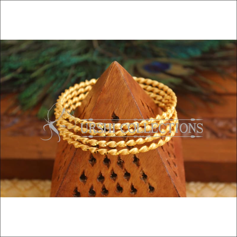Kerala Style Gold Platted Bangle Set M1484 - 2.4 - Bangles