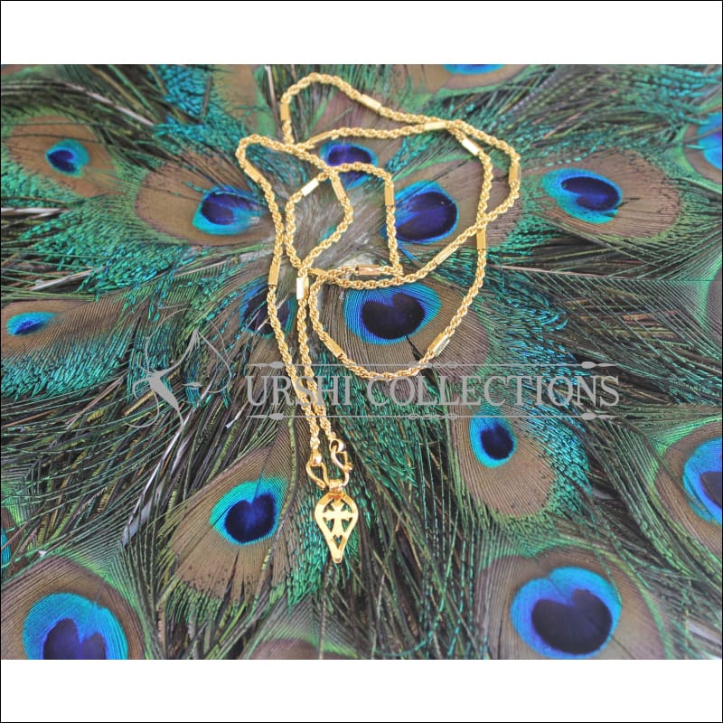 Kerala Style Gold Platted Cross Pendant Thali Chain U-58 - necklace