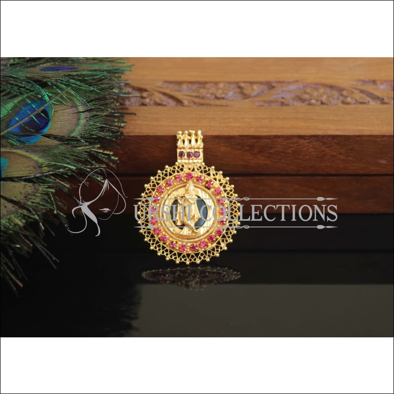 Kerala Style Gold Platted Palakka Krishna Pendant M2391 - Pendant Set