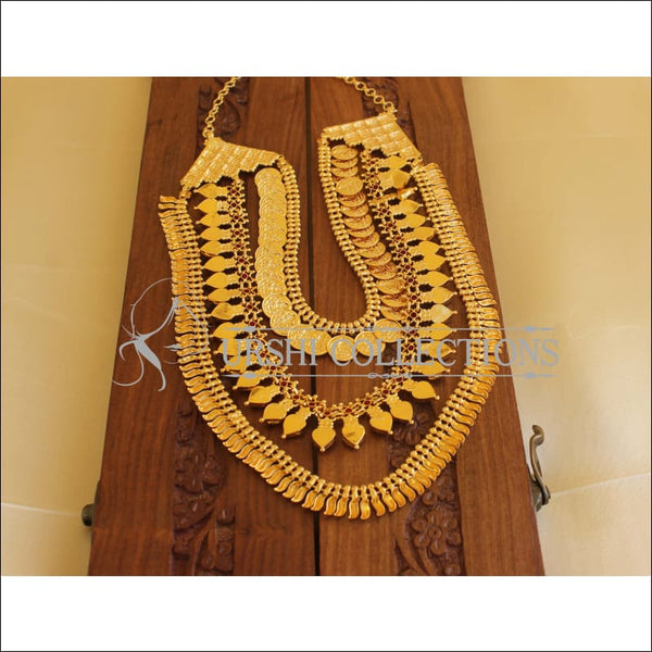 Terracotta Kerala Style Mansion Boat Pendant Long Necklace Set With Temple Earrings main image 1