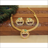 Lovely Designer matte finish elephant CZ Necklace set M1053 - Necklace Set