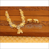 Matte Finish CZ Elephant Necklace Set M1371 - Necklace Set