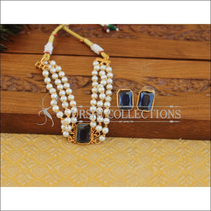 Matte Finish Pearl Necklace Set M2455 - Necklace Set