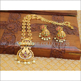 BEAUTIFUL CZ MATTE FINISH PEACOCK NECKLACE SET UTV189 - Necklace Set