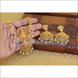 BEAUTIFUL CZ MATTE FINISH TEMPLE PEACOCK NECKLACE SET UTV186 - Necklace Set