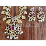 BEAUTIFUL DESIGNER CZ LAKSHMI NECKLACE SET UTV983 - Necklace Set