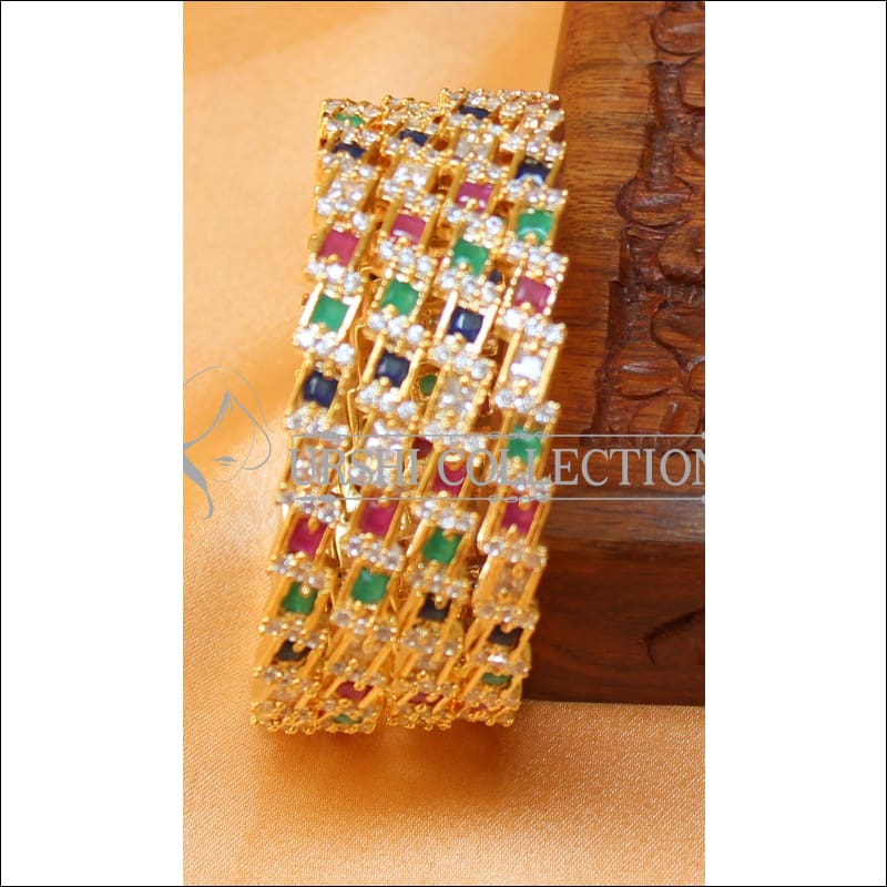 Designer Gold Plated CZ Bangle Set UC-NEW1549 - 2.4 - Bangles