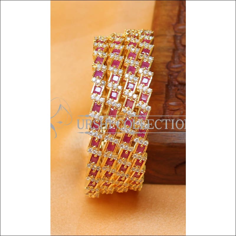 Designer Gold Plated CZ Bangle Set UC-NEW1554 - 2.4 - Bangles