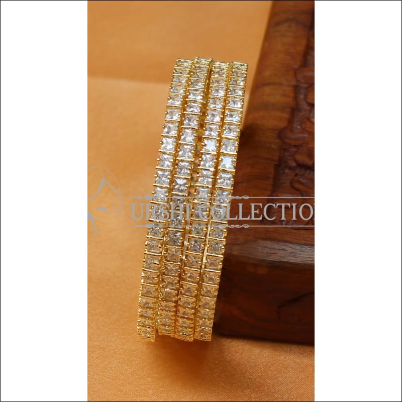 Designer Gold Plated CZ Bangle Set UC-NEW2344 - 2.4 - Bangles