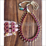 DESIGNER GOLD PLATED KEMPU NECKLACE SET UTV1110 - RUBY - Necklace Set