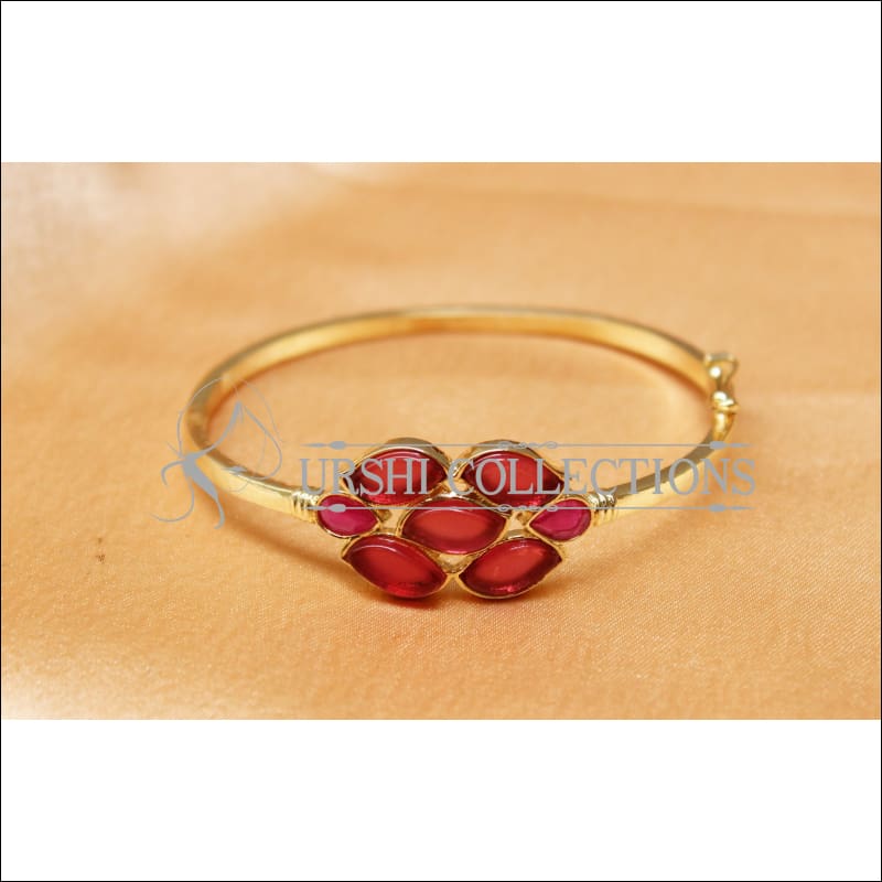 Designer Gold Plated Openable Kada UC-NEW1728 - Red - Bracelets