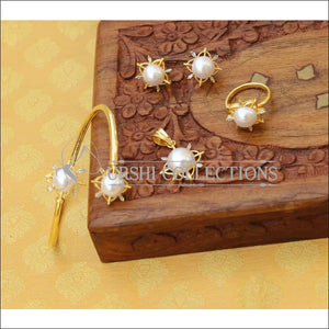 Designer Gold Plated Pearl Kada UC-NEW1568 - Bracelets