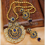 Designer Gold Plated Pendant Set UC-NEW2715 - Blue - Pendant Set