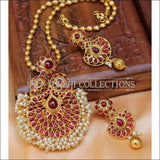 Designer Gold Plated Pendant Set UC-NEW2715 - Red - Pendant Set