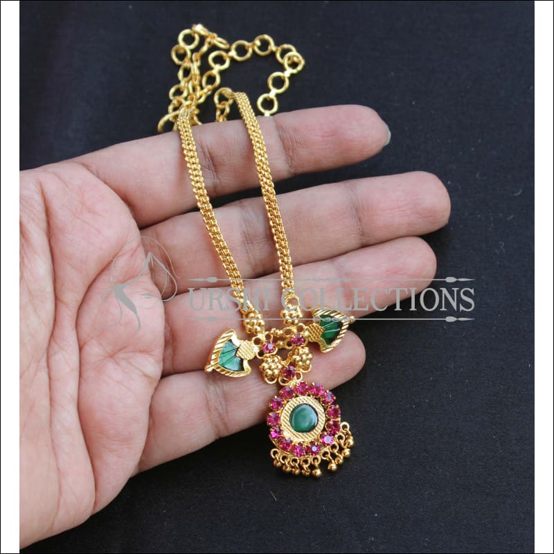 ELEGANT KERALA TRADITIONAL PALAKKA NECKLACE UTV482 - Necklace Set